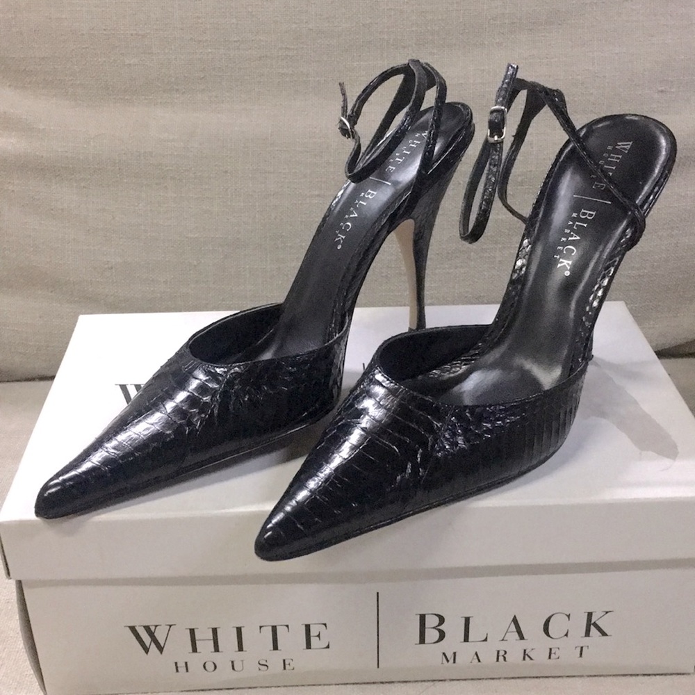 Black Croc Heels